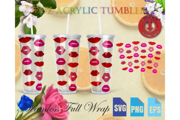 32oz AcrylicSkinny MegaTumbler Full Wrap Graphics