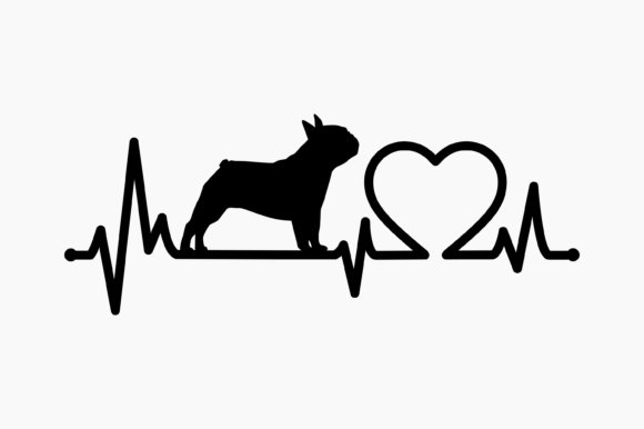 Dog French Bulldog Heartbeat Graphics and Crafts