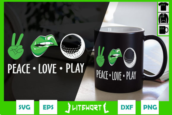 Funny Golf Peace - Love - Golf Graphics