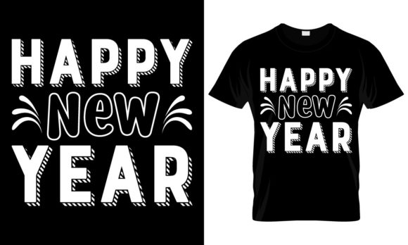 Happy New Year T-Shirt Design Template