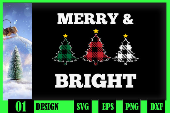 Plaid Merry Bright Matching Christmas Graphics