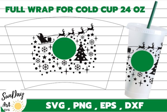 Santa Claus with Reindeer Christmas Wrap Graphics