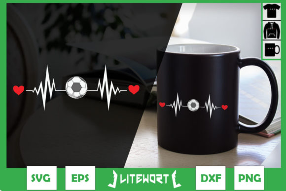 Soccer Heartbeat Embroidery Design