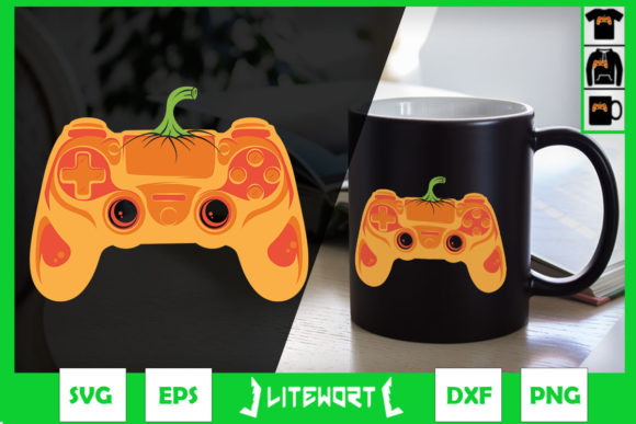 Video Game Halloween Gamer Pumpkin Graphics and Crafts