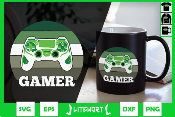 Vintage Retro Gamer Video Game Graphics